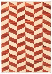 Vintage Hand Woven Area Rug 4’2″ x 5’10” Traditional Wool Oriental Carpet
