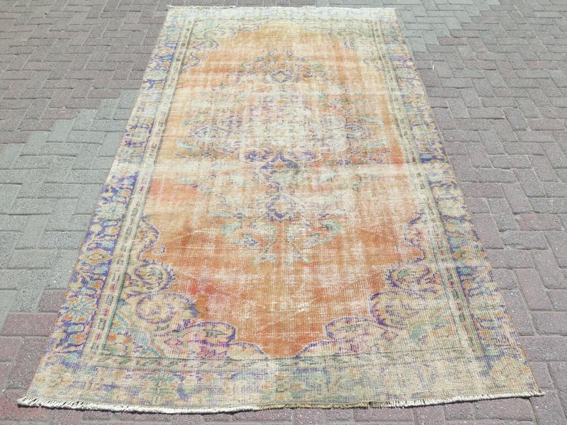 Vintage Rug, Anatolia Carpet, Distressed Rug, Floor Carpet Handmade Rug 69"x113" gallery
