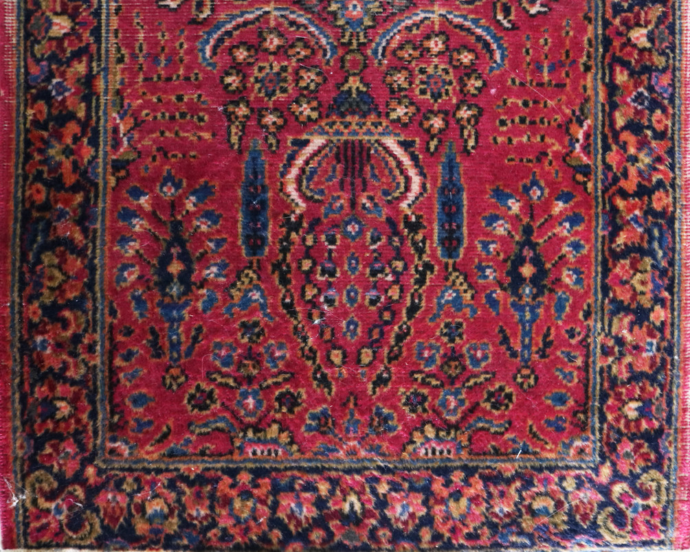 Splendid Antique KARASTAN Traditional circa 1920 Red Area RUG 2' 2" x 4' gallery