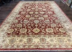 Pakistani Rug 10×14 Sultanabad Mahal Peshawar Chobi Large Vintage Wool Carpet