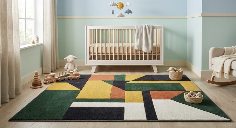 Modern Geometric Area Rug | Luxury Soft Carpet | Living Room Bedroom Floor Mat | gallery