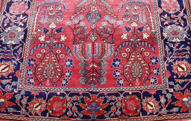 ANTIQUE SAROUKK HAND-KNOTTED WOOL 3'5" x 5' SUPERB QUALITY ORIENTAL RUG gallery