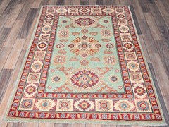 Mint Green Fine Quality New Handmade Afghan Kazakh Accent Rug, 3’x5′