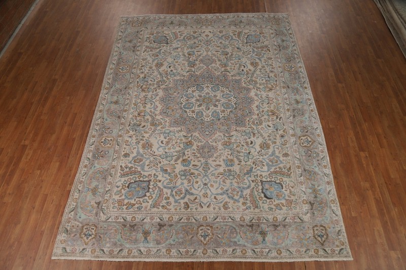 Vintage Wool Medallion Tebriz Area Rug 8x12 Traditional Hand-made Room Size Rug gallery
