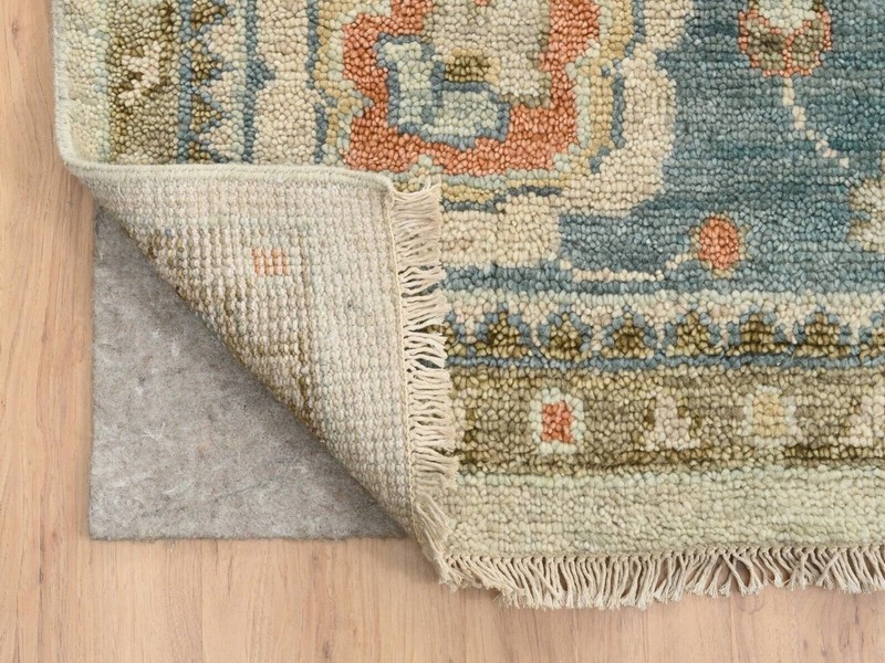 13'10"x 18' Light Cream, Soft Wool Hand Knotted, Oushak with Floral Design Rug gallery