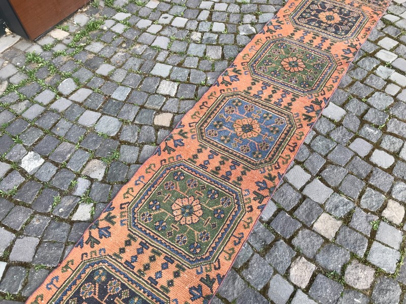 Turkish Antique rug Bohemian Area rug Oushak rug Vintage Rug Handmade Wool rug gallery
