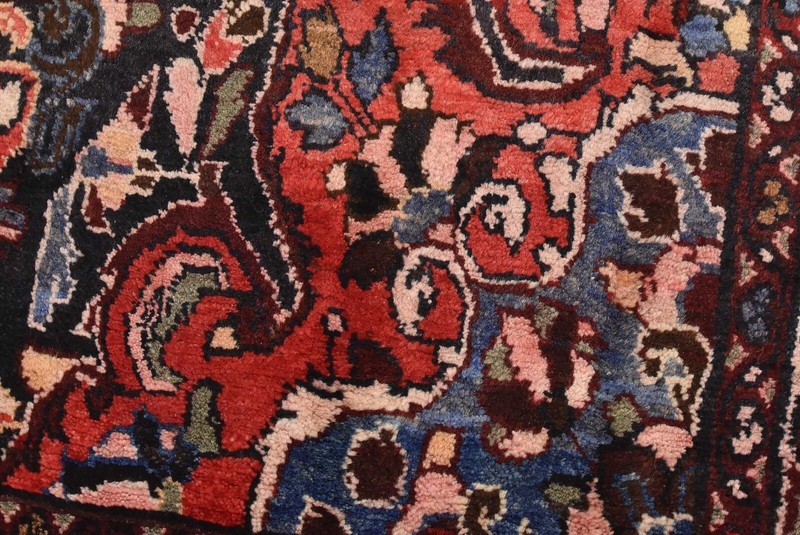 Vintage Oriental Rug 4’6” x 10’3” Blue Wool Traditional Hand-Knotted Carpet gallery