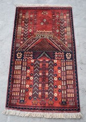1’9 x 3’5 ft Hand knotted afghan tribal turkmen jai namaz rug, small prayer rug