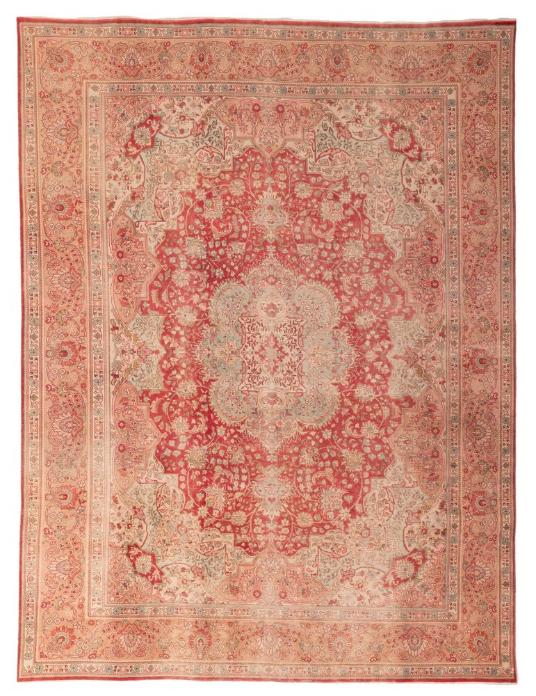 Traditional Vintage Hand-Knotted Area Rug 9'7" x 12'11" Oriental Wool Carpet