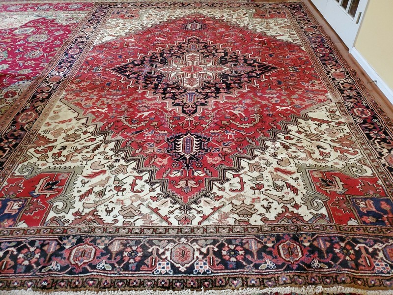 8.5 x 11.2 ANTIQUE FINE HERIZ RUG VINTAGE SERAPI USHAK CAUCASIAN KAZAK TURKISH gallery