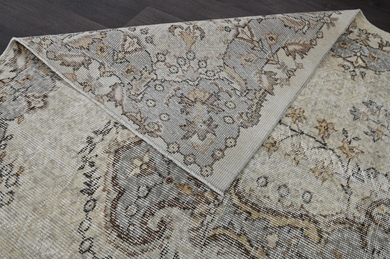 Oushak Turkish Vintage Rug 6x9 Kilim Rug Anatolian Handmade Boho Decor BEIGE gallery