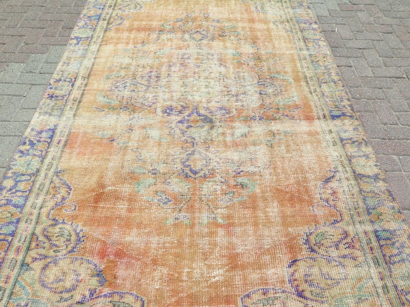 Vintage Rug, Anatolia Carpet, Distressed Rug, Floor Carpet Handmade Rug 69"x113" gallery