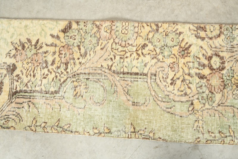 1x4 Turkish Slim Rug Hand-Knotted Door Mat Vintage Small Runner Mini Carpet,962 gallery