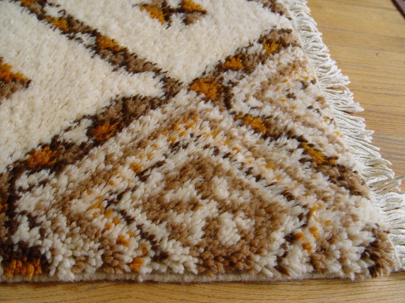 2'10" x 18' Moroccan Runner Hand Knotted Natural Wool Ivory Geometric Long Rug gallery