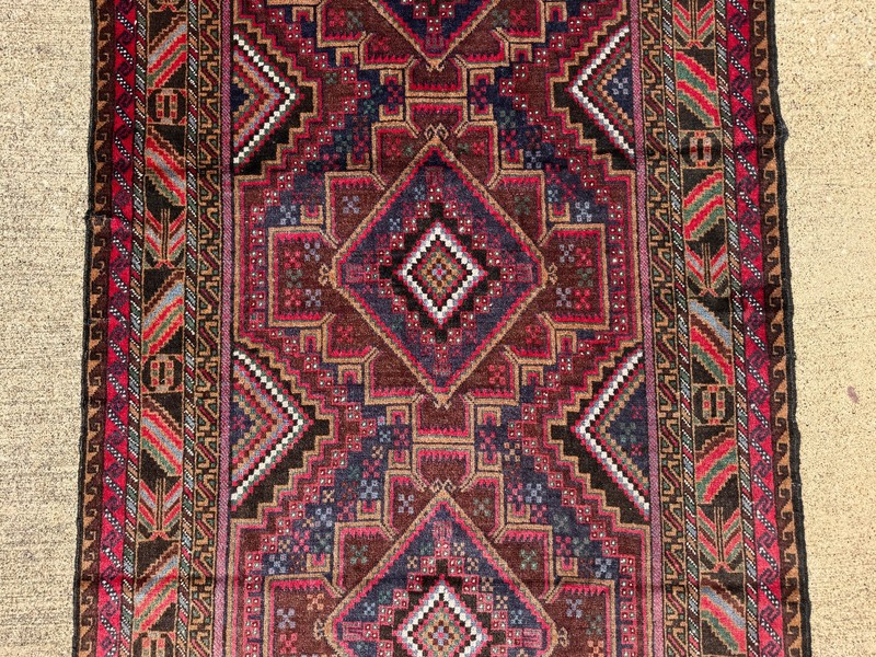 4x6 ANTIQUE ORIENTAL RUG HANDMADE small heriz geometric vintage handwoven 3x5 ft gallery