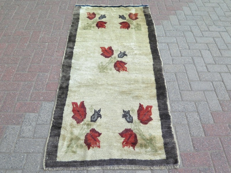 Vintage Rug, Area Rug, Wool Rug, Floral Carpet, Boho Rug, Turkish Carpet 36"x74" gallery