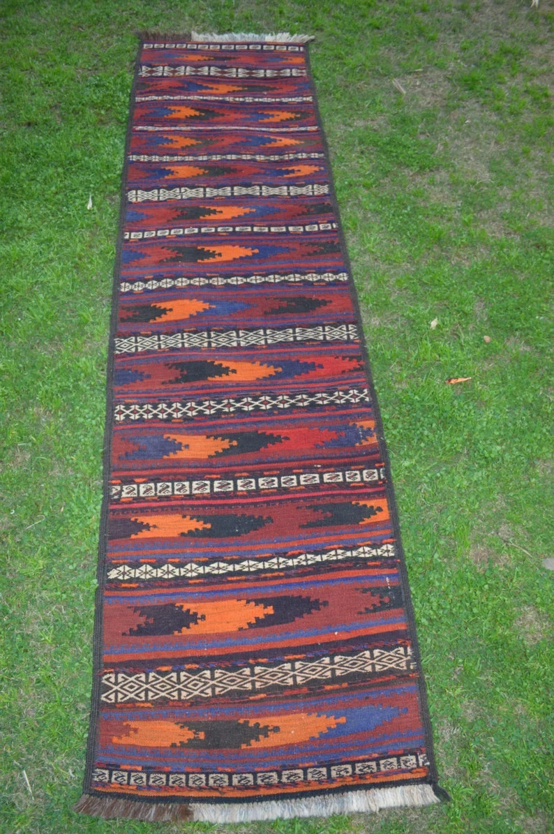 250 X 60 cm COLLECTORS' ITEM Vintage Aimaki Natural Vegetable Dye Maldari Runner gallery