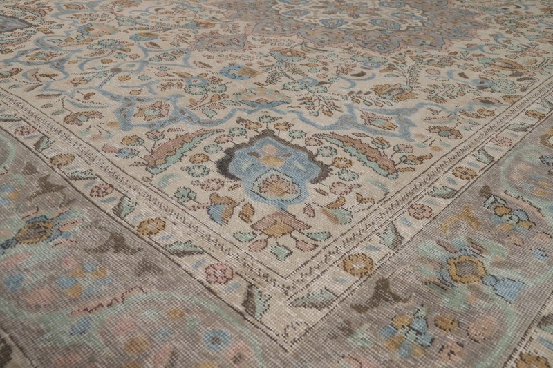 Vintage Wool Medallion Tebriz Area Rug 8x12 Traditional Hand-made Room Size Rug gallery