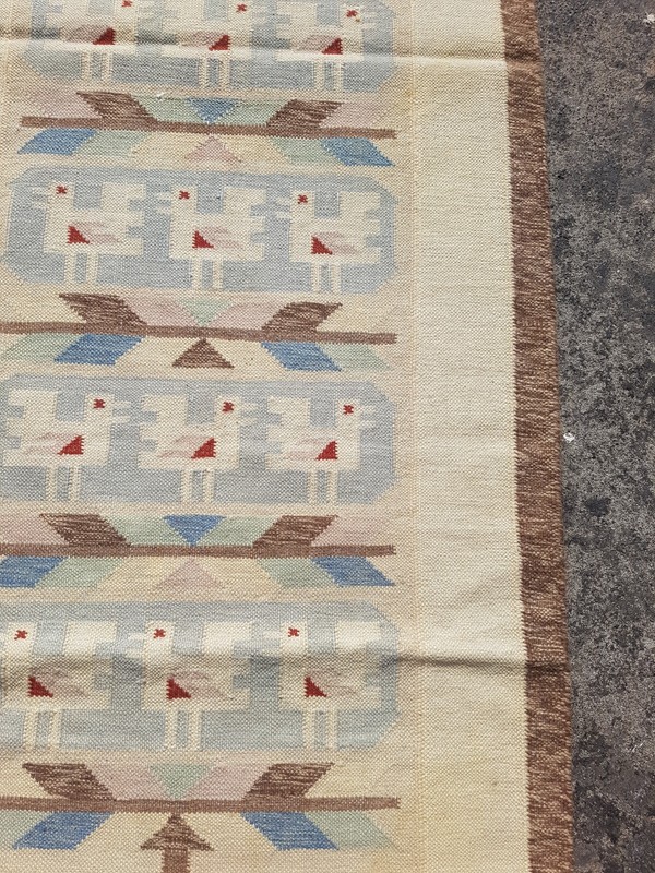 Vintage Traditional Handmade Beautiful Scandinavian Floor Rug Carpet 285x79 cm gallery