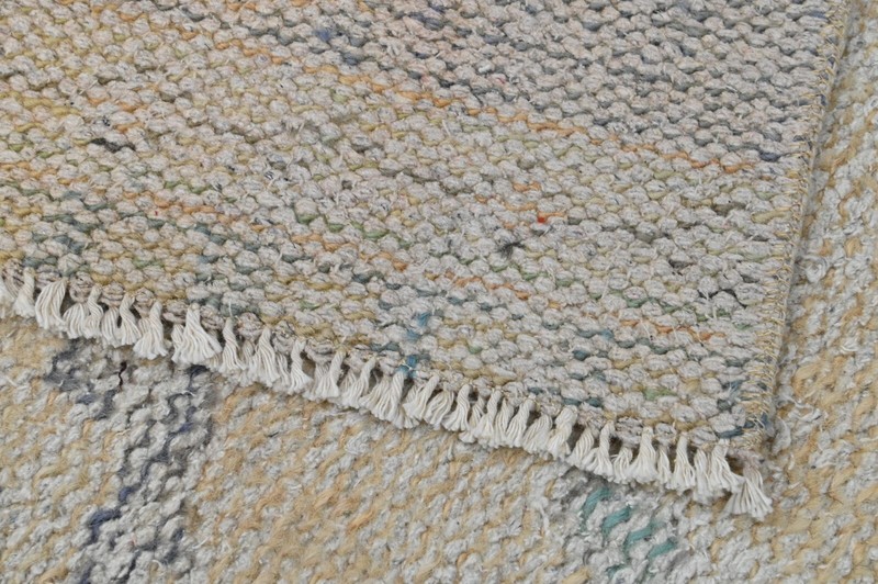 Vintage Turkish Runner Rug 2x10ft BEIGE Handmade Anatolian Oushak Hallway Wool gallery