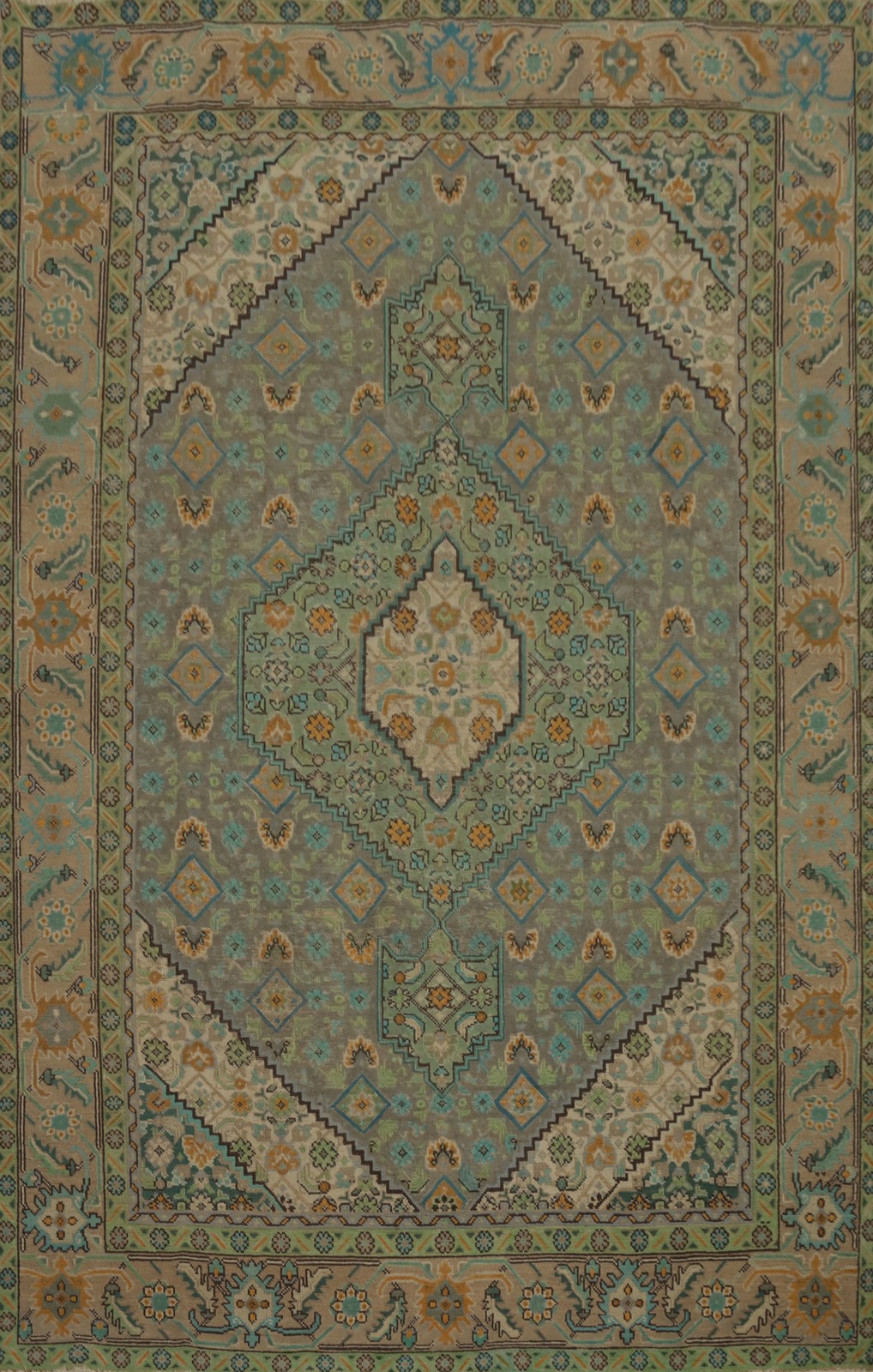 Gray/ Green Over-Dyed Handmade Room Size Area Rug 6x9 Vintage Traditional Carpet gallery