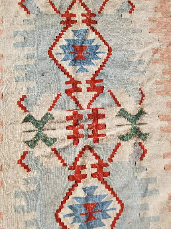 Vintage Traditional Handmade Anatolian Turkish Wool Multicolor Kilim 5.8x3.9 ft gallery