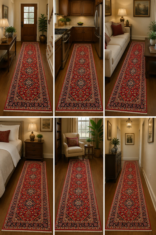 NATURAL WOOL Old Oriental Rugs,Hand Woven,knotted size Approximately 2' 5" x 10' gallery