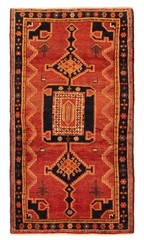 Vintage Hand-Knotted Area Rug 3’8″ x 7’1″ Traditional Oriental Wool Carpet