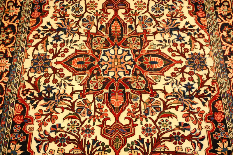 NATURAL WOOL Old Oriental Rugs Hand Woven,knotted size Approximately 3'9" x 5' gallery