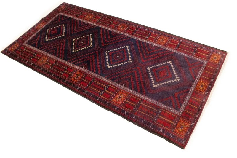 Vintage Red Tribal Geometric Rug Foyer Size Oriental Decor Carpet 3'4X6'8 ft gallery