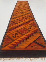 Vintage Traditional Handmade Peruvian Tribal Wool Mustard Runner 10×1.11ft