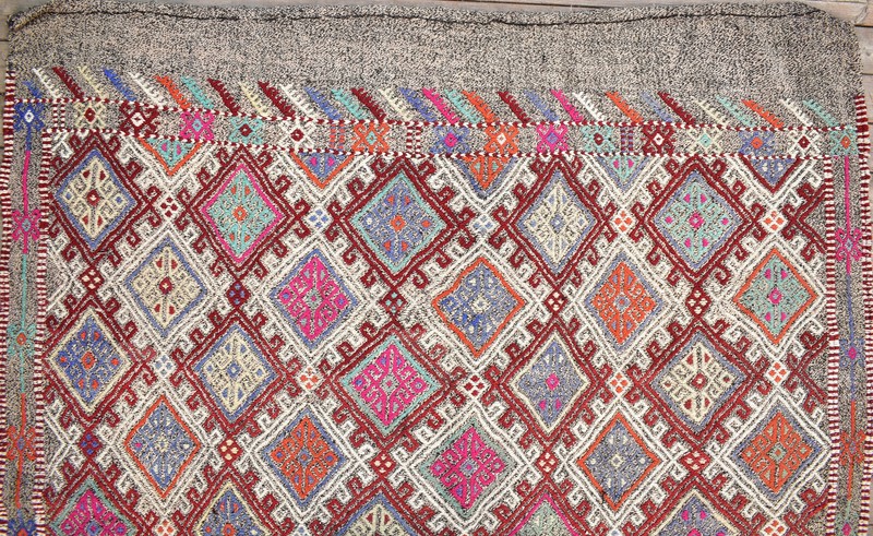 Turkish Kilim 60''x78'' Handwoven Adana Cicim Kilim 154x200cm Vintage 5x6 Rug gallery