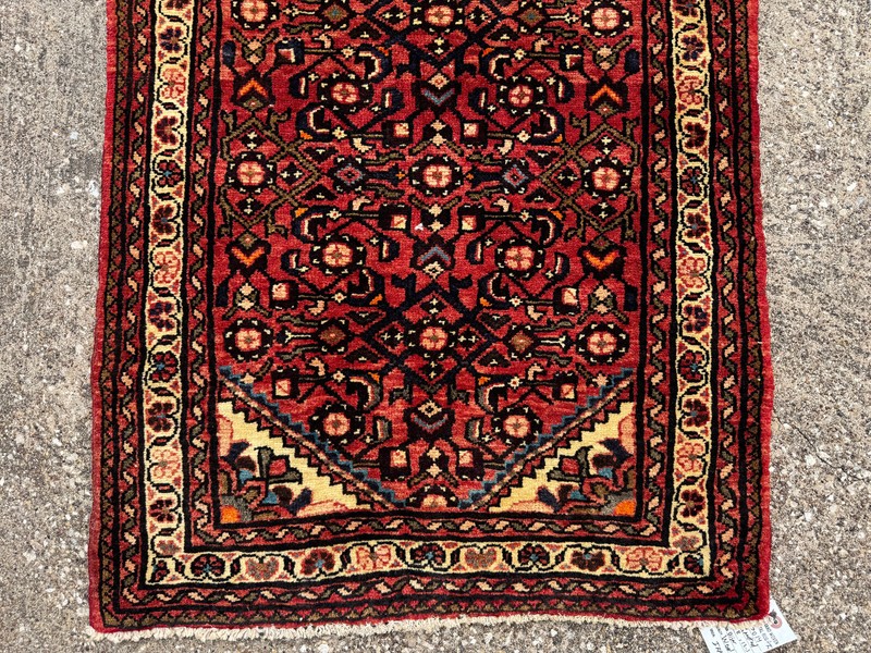 2x13 ANTIQUE RUNNER RUG handwoven vintage handmade narrow long fine red big 3x13 gallery