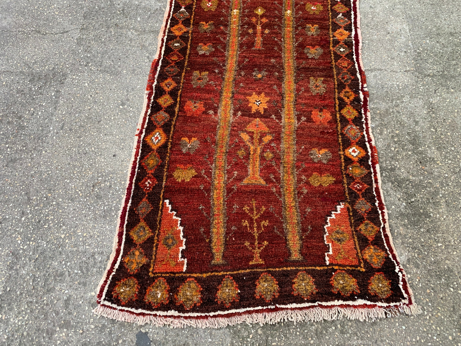 1'10'' x 3'11'' Vintage Natural Rug Village Rug Handmade Carpet.SKU:Y695 gallery