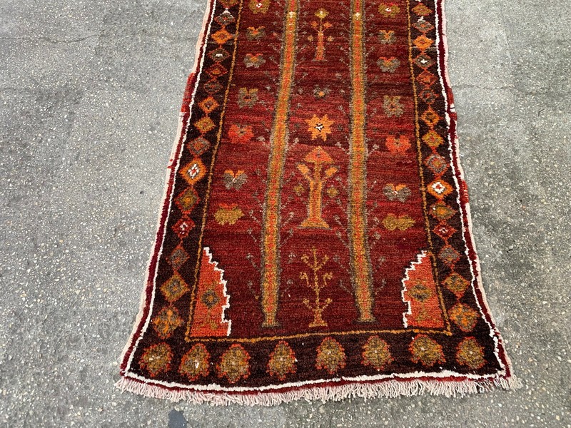 1'10'' x 3'11'' Vintage Natural Rug Village Rug Handmade Carpet.SKU:Y695 gallery