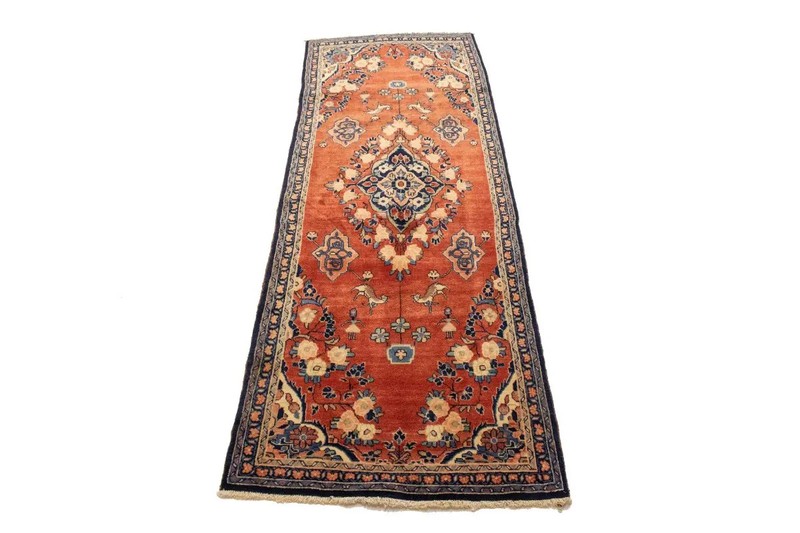 3'9 X 10'6 Vintage Oriental Runner Rug Tribal Floral Design Carpet 4X10 ft gallery