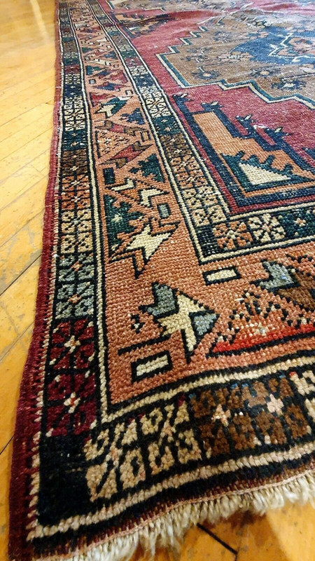 Bohemian Antique Cr1940-1950's Wool Pile Natural Dye Oushak Area Rug 5×9ft gallery