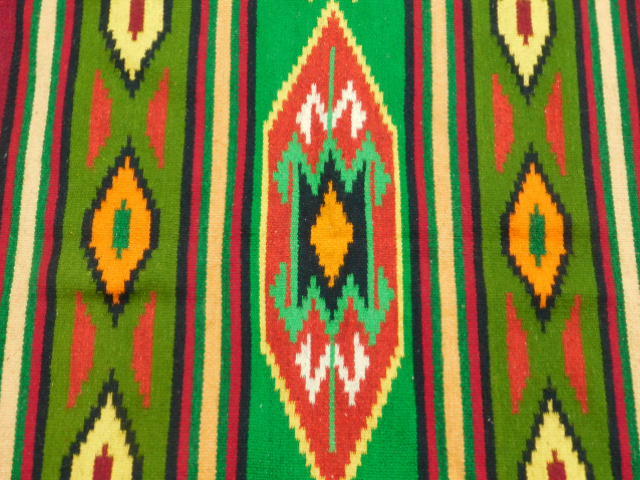 HAND TIED WOOL RUG BLANKET 56" X 81" HANDCRAFTED ARTISAN gallery