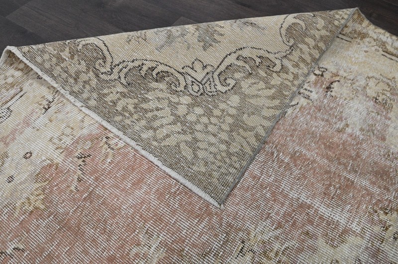 Oushak Turkish Vintage Rug 6x10 Kilim Rug Anatolian Handmade Boho Decor PINK gallery