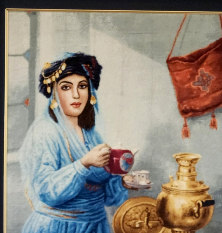 *ANTIQUE PERSAN HAND KNOTTED KURDISH TRIBAL LADY TABRIZI RUG PORTRAIT 33"x24" gallery