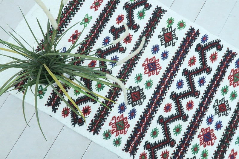 Kurdish Kilim Runner, Corridor Carpet, Handmade Wool Stairs Rugs, Long 28"X97" gallery