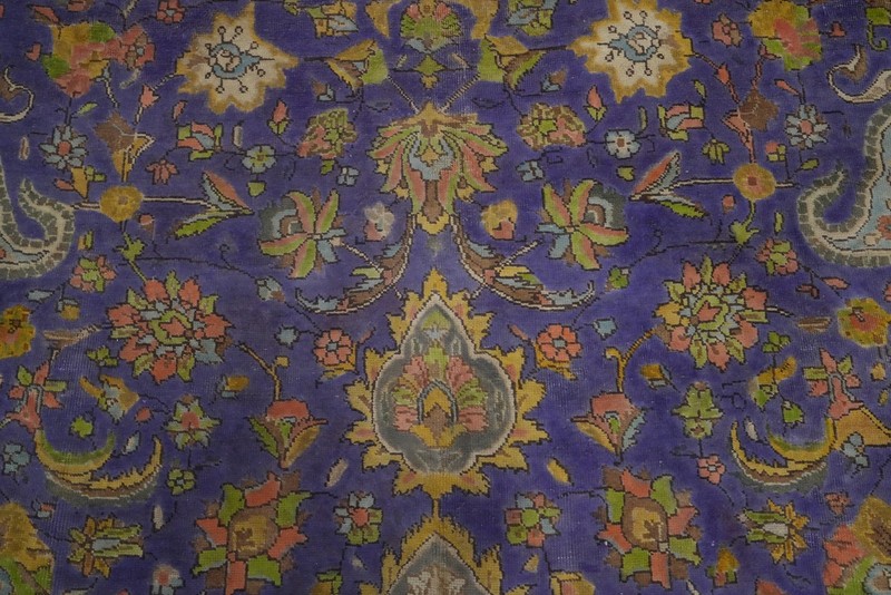 Purple Wool Medallion Living Room Area Rug 10x13 Over-Dyed Traditional Carpet gallery