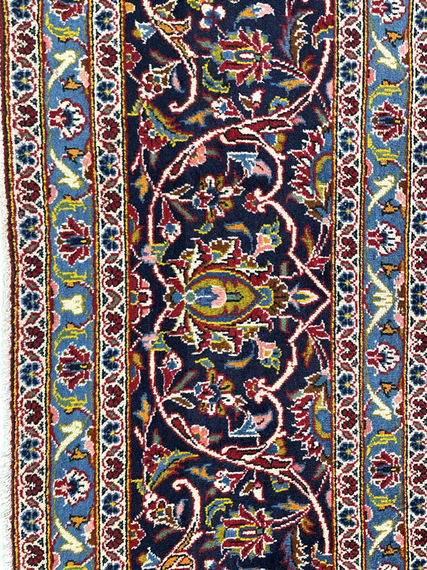 Antique Oriental Hand-Knotted Wool Area Rug Red/Navy Blue/Ivory 11'8" x 17'1" gallery