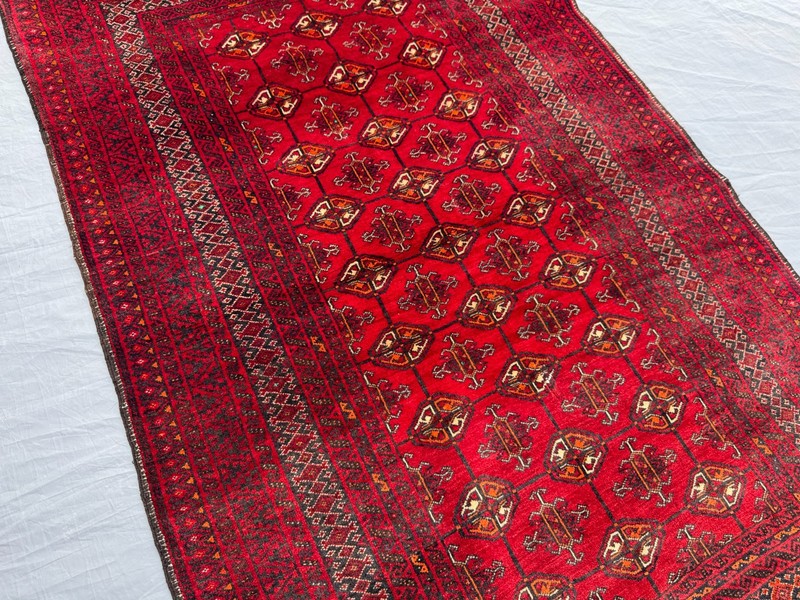 3'6x5'8 ft Vintage Red Bukhara Rug Hand Knotted Wool Tribal Area Kitchen rug gallery
