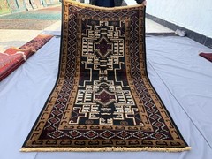 Fine Afghan Vintage Tribal Baluchi Rug 4×7 ft Hand Knotted Antique Oriental Rug