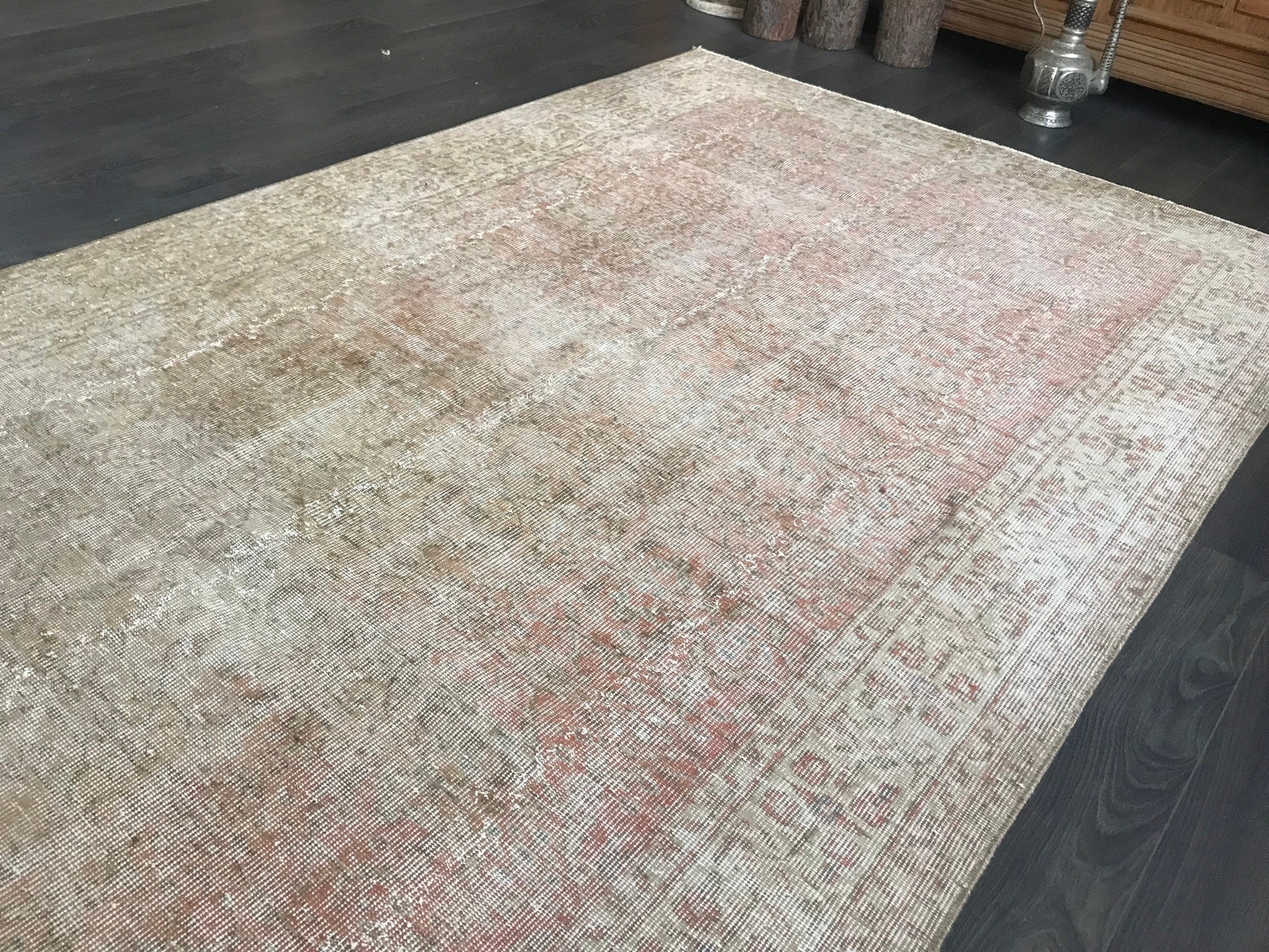5.1x8.7 Large Vintage Turkish Oushak Muted Rug gallery
