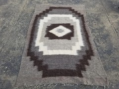 Vintage Traditional Handmade Scandinavian Wool Kilim Blanket 6.8×4.1 ft