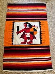 Vintage Handwoven Southwestern Yei Style Wool Rug – 7’ x 4’