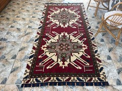 Vintage Handknotted Turkish Anatolian Wool Rug 4×9 Distressed Farmhouse Tribal