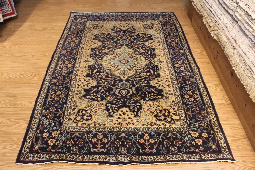 4'7" x 6'6" ANTIQUE TABREZ Late 19th Century Handmade Rug Garden Design Orange